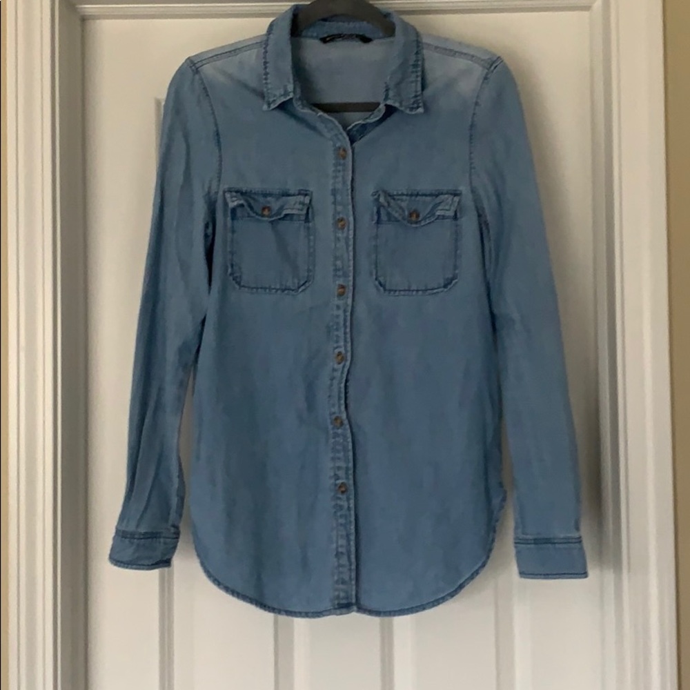 Brandy Melville Button Down Chambray Top